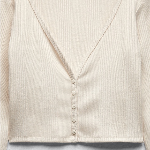 [ ₹790 ] Zara Cropped Ribbed Top - Picture 3 of 5